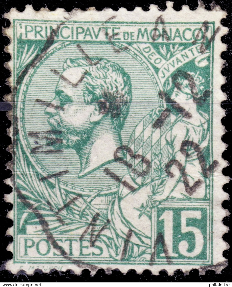 MONACO - 1922 - TàD Convoyeur-Ligne "VINTIMILLE A NICE" Sur Yv.44 15c Vert - TB (léger Pli Sans Gravité) - Used Stamps