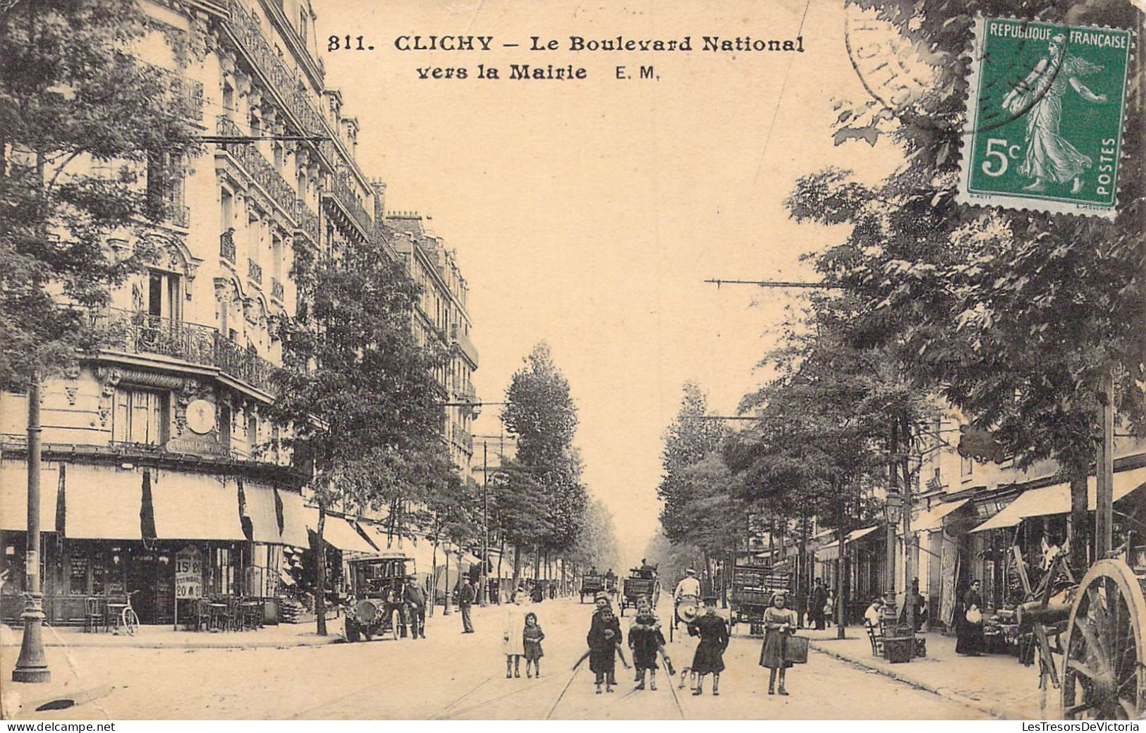 FRANCE - 92 - Clichy - Le Boulevard National Vers La Mairie - Carte Postale Ancienne - Clichy