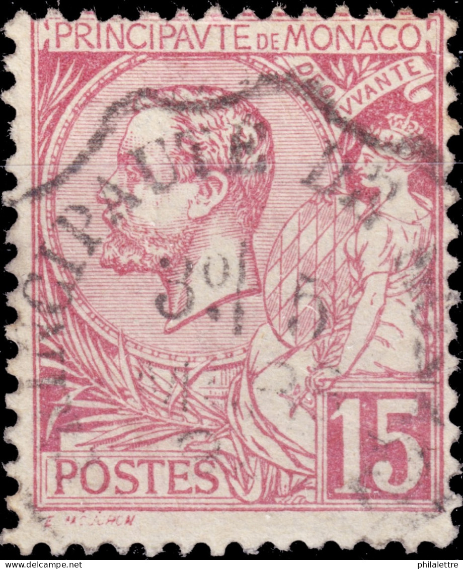 MONACO - 1892 - TàD Convoyeur "PRINCIPAUTE DE MONACO" Sur Yv.15 15c Rose - TB - Gebraucht