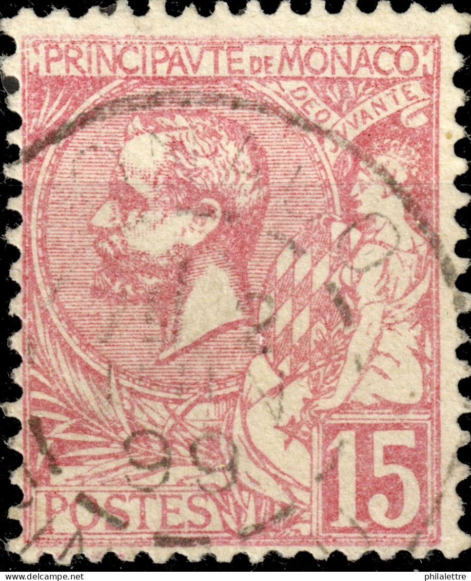 MONACO - 1899 - Yv.15 15c Rose Obl. TàD " MONACO / PRICIPAUTÉ " - TB - Oblitérés
