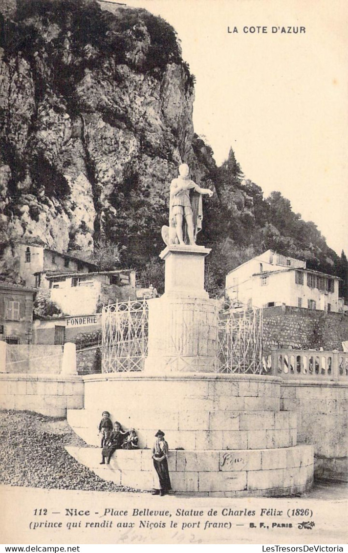 FRANCE - 06 - Nice - Place Bellevue, Statue De Charles Félix - Carte Postale Ancienne - Places, Squares