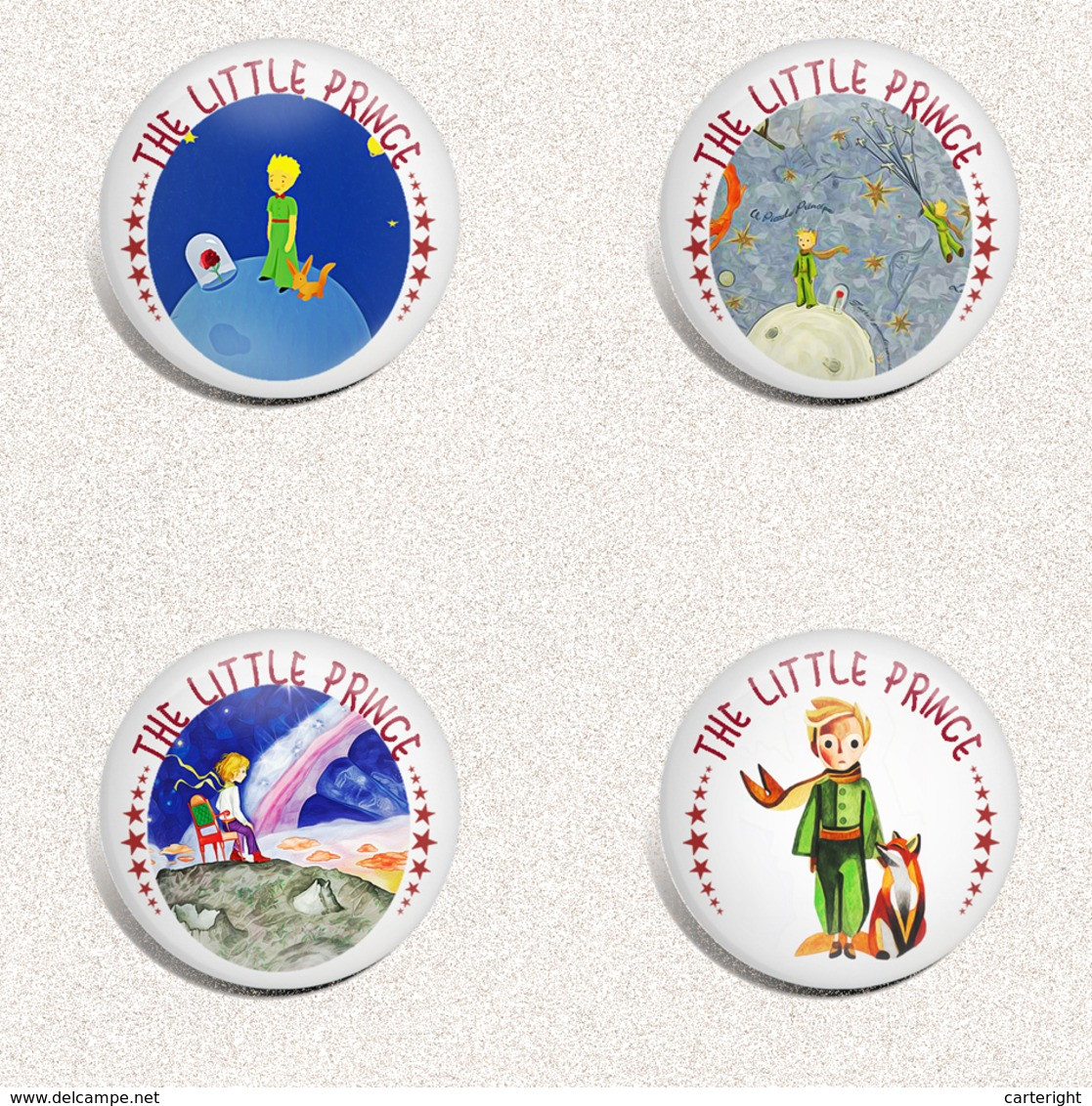 140 X THE LITTLE PRINCE BADGE BUTTON PIN SET (1inch/25mm Diameter) - Pin's