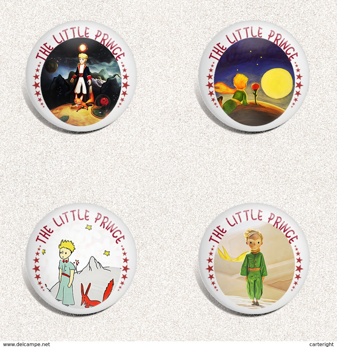 140 X THE LITTLE PRINCE BADGE BUTTON PIN SET (1inch/25mm Diameter) - Pin's