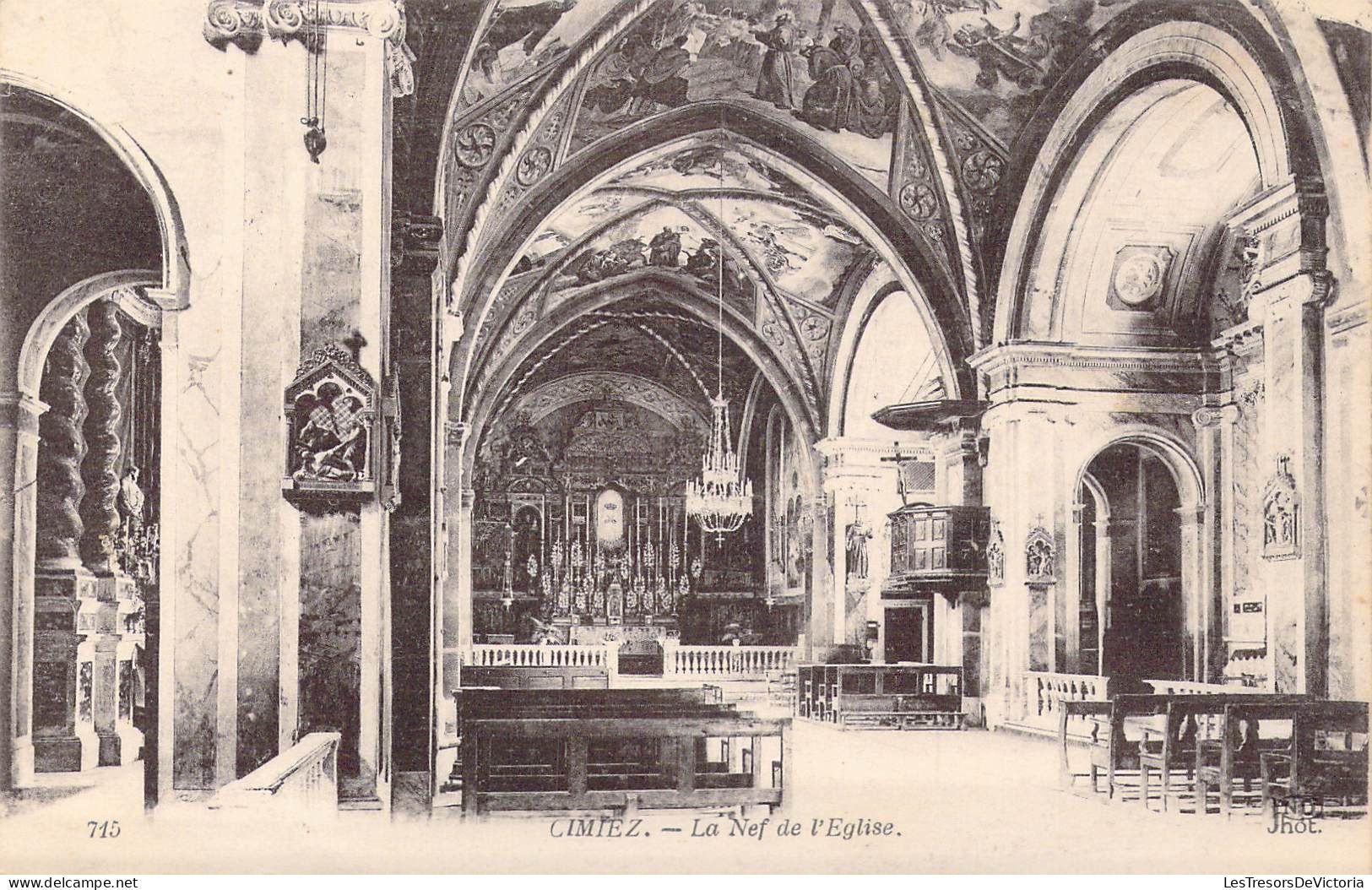 FRANCE - 06 - Nice - Cimiez - La Nef De L'Eglise - Carte Postale Ancienne - Monuments, édifices