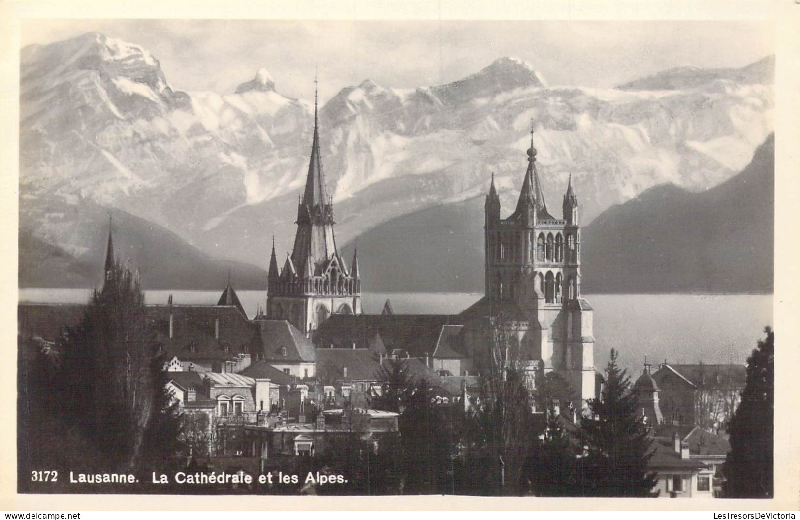 SUISSE - Lausanne - La Cathédrale Et Les Alpes - Carte Postale Ancienne - Lausanne