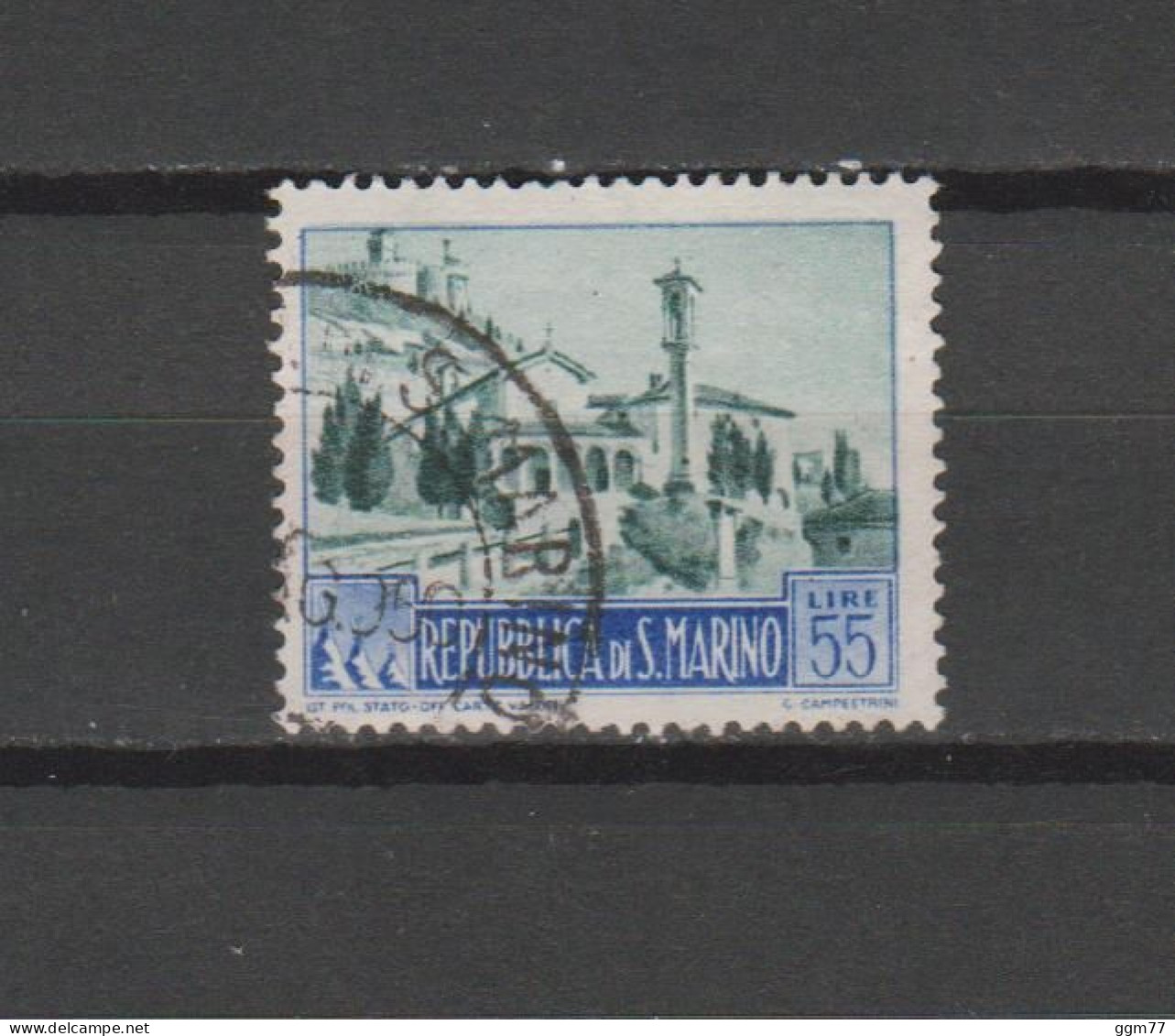 N° 331A TIMBRE SAINT-MARIN OBLITERE DE 1949   Cote : 36 € - Usados