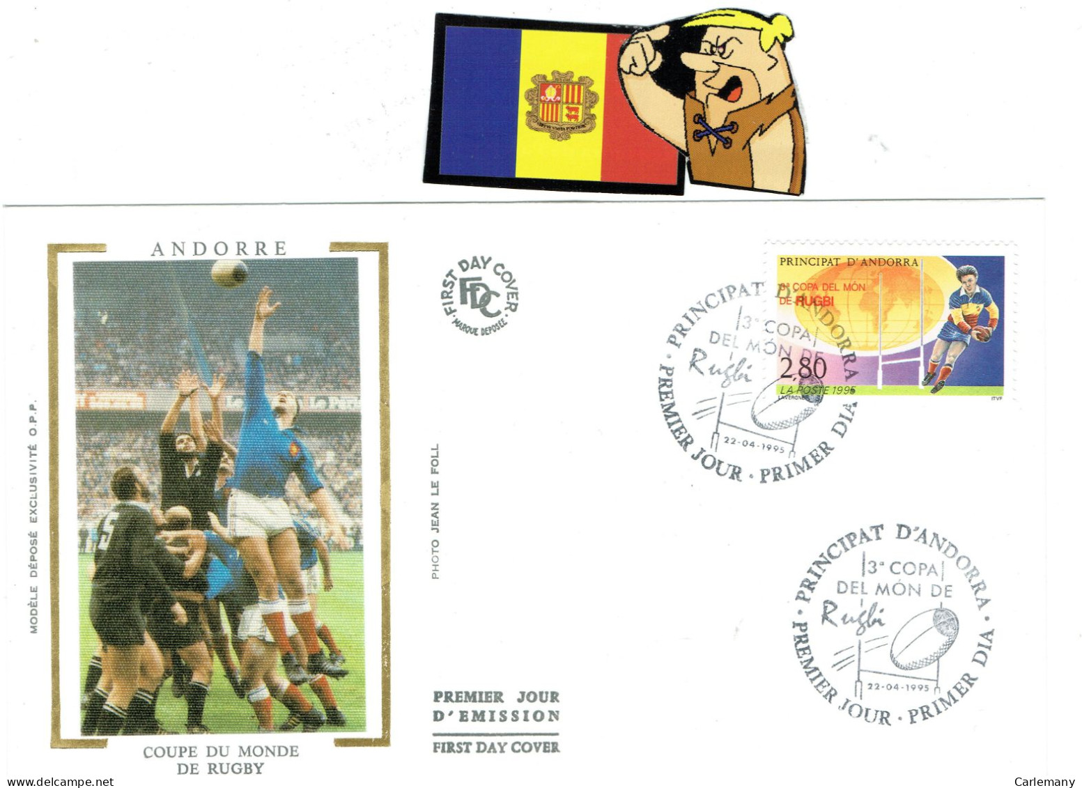 FDC  SEDA DEPORTES ANDORRA 1995 RUGBY - Cartas & Documentos