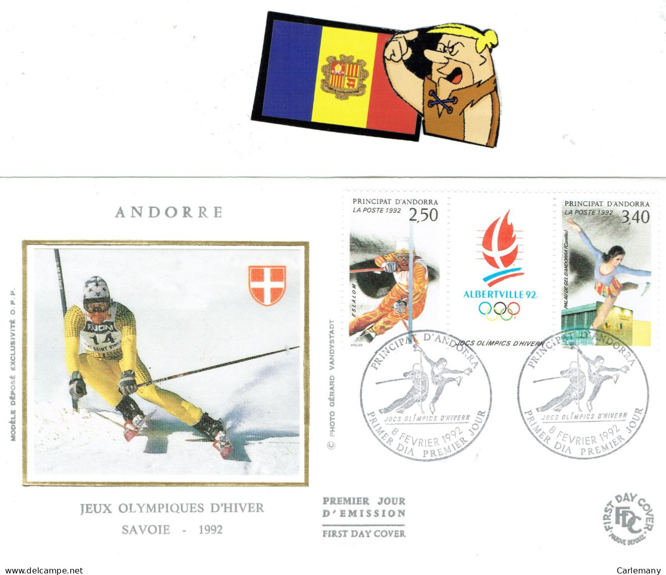 FDC  SEDA DEPORTES ANDORRA 1992 ESQUI-PATINAJE - Briefe U. Dokumente