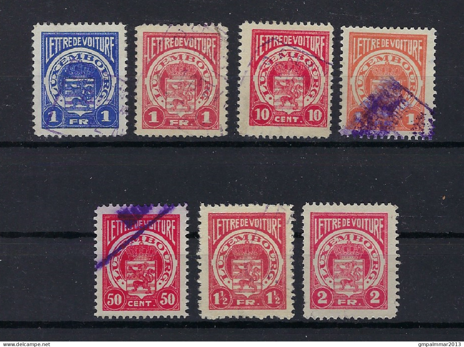 LUXEMBOURG - Timbre Fiscal " Lettre De Voiture 7 Valeurs Different " , état Voir Scan !  LOT 380 - Fiscali