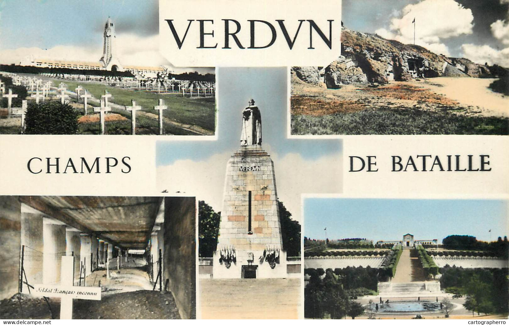 Cpsm France Verdun Champs De Bataille Multi View - Lorraine