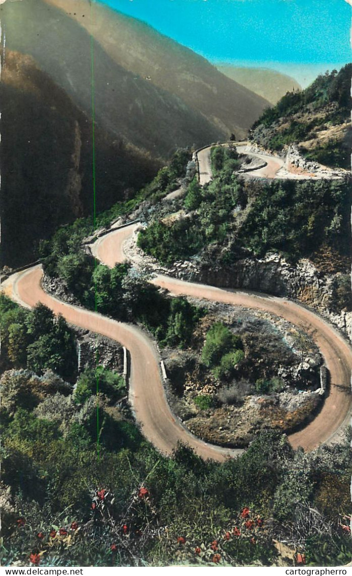 Cpsm France Franche-Comte Pittoresque Route De Saint-Claude A Faucille Les Lacets De Septmoncel - Franche-Comté