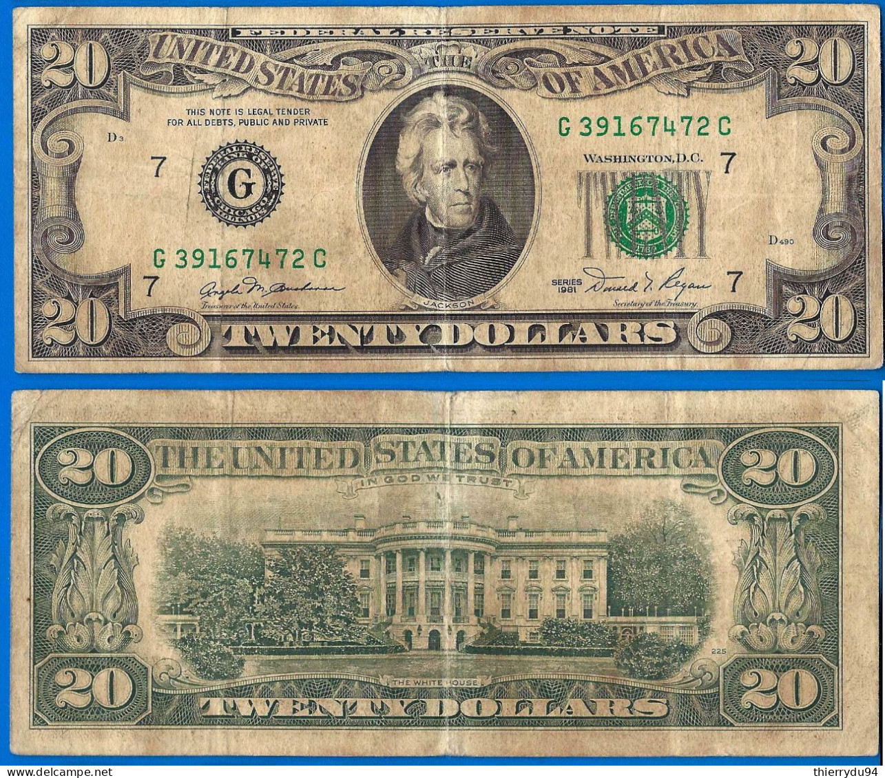 USA 20 Dollars 1981 Mint Chicago G7 Suffixe C Etats Unis United States Dollar US Crypto Bitcoin OK - United States Notes (1862-1923)