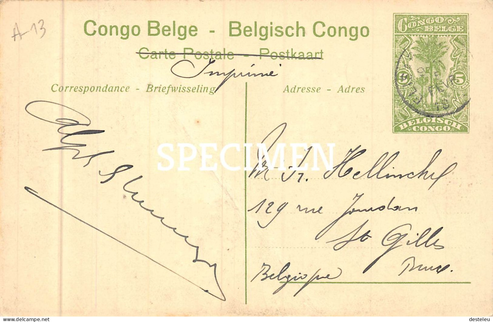 Léopoldville - Le Port - Vue Des Magasins Et Ateliers -  Congo Belge - 5 Centimes Stamp - Kinshasa - Léopoldville