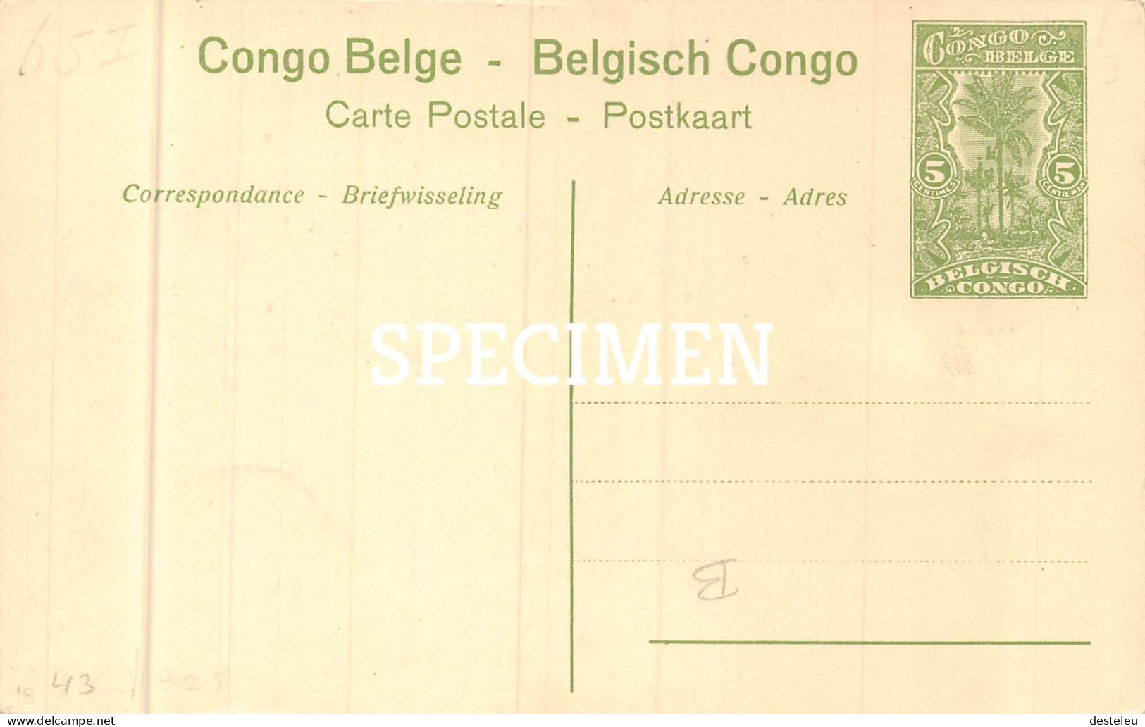 Boma - Le Dimanche -  Congo Belge - 5 Centimes Stamp - Autres & Non Classés