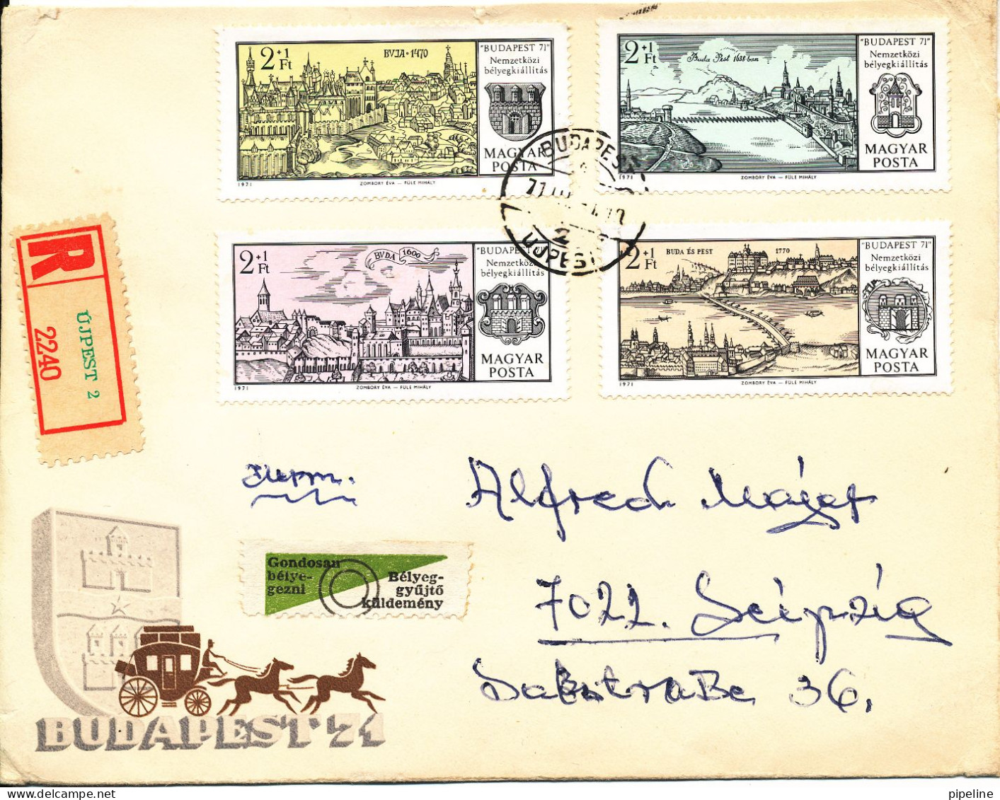 Hungary Registered Cover / FDC ?? 1971 Stamp Exhibition 1971 Complete Set Of 4 With Cachet - Briefe U. Dokumente