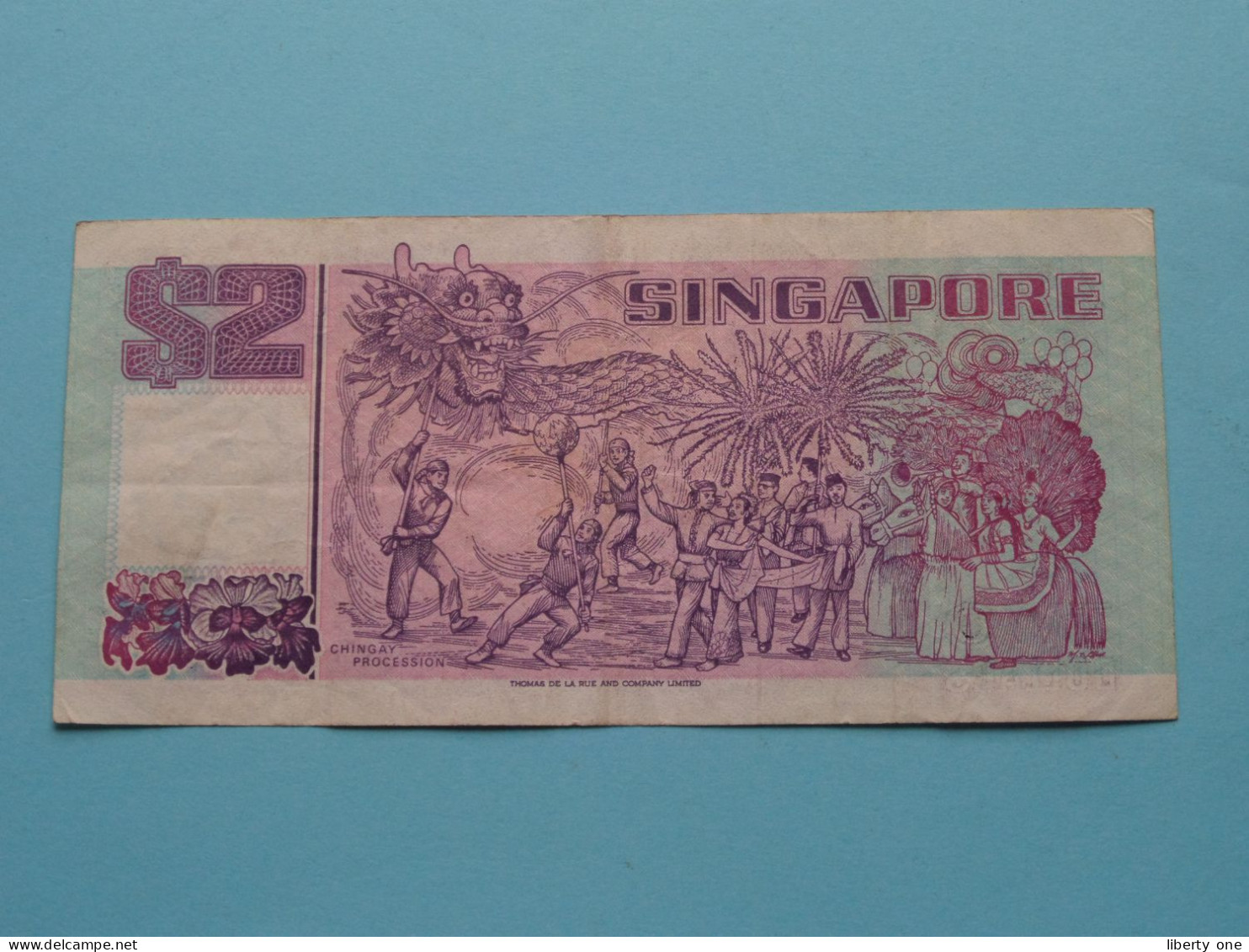 2 Dollars > Singapore ( See Scans ) Circulated F ! - Singapur