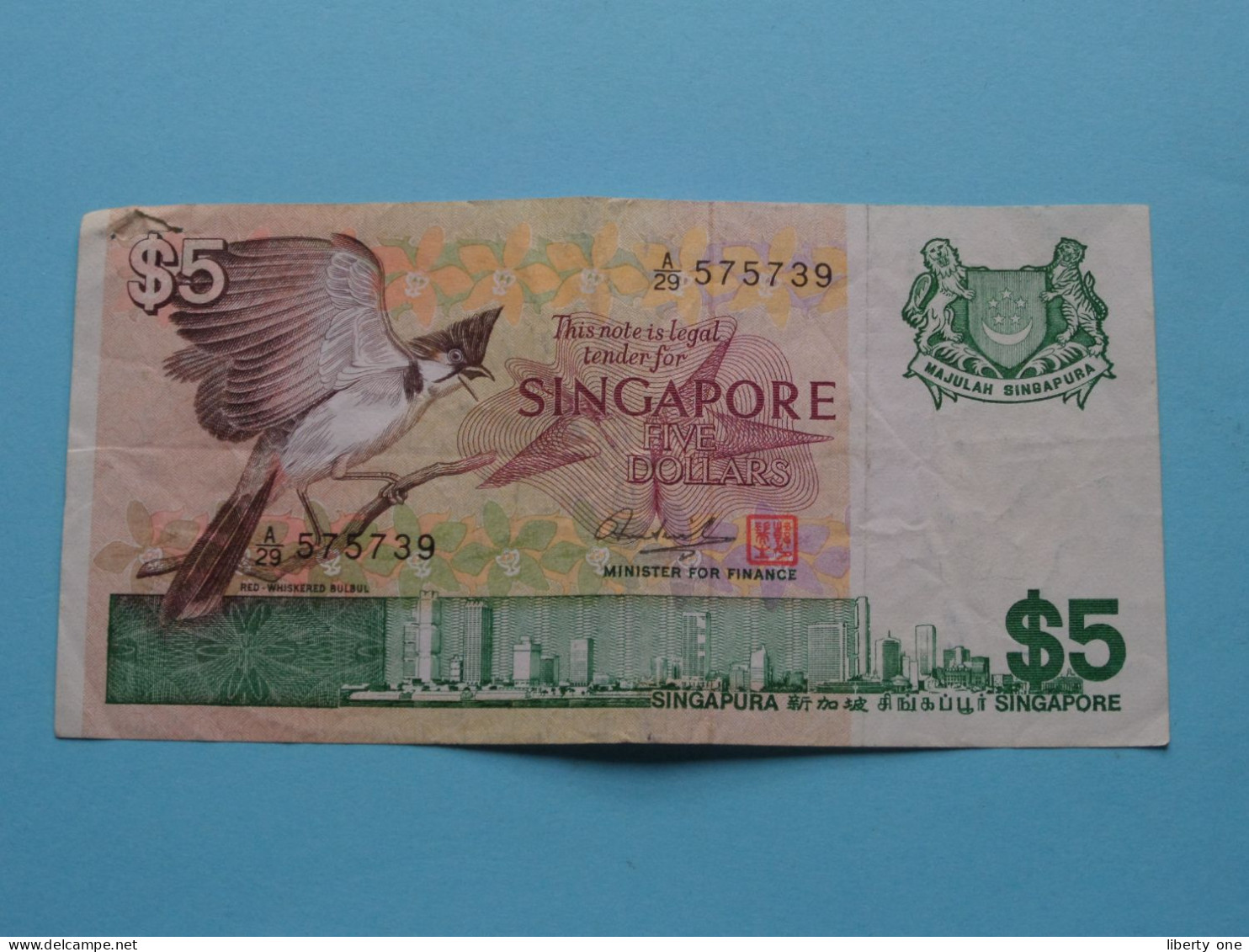 5 Dollars > Singapore ( See Scans ) Circulated F ! - Singapur