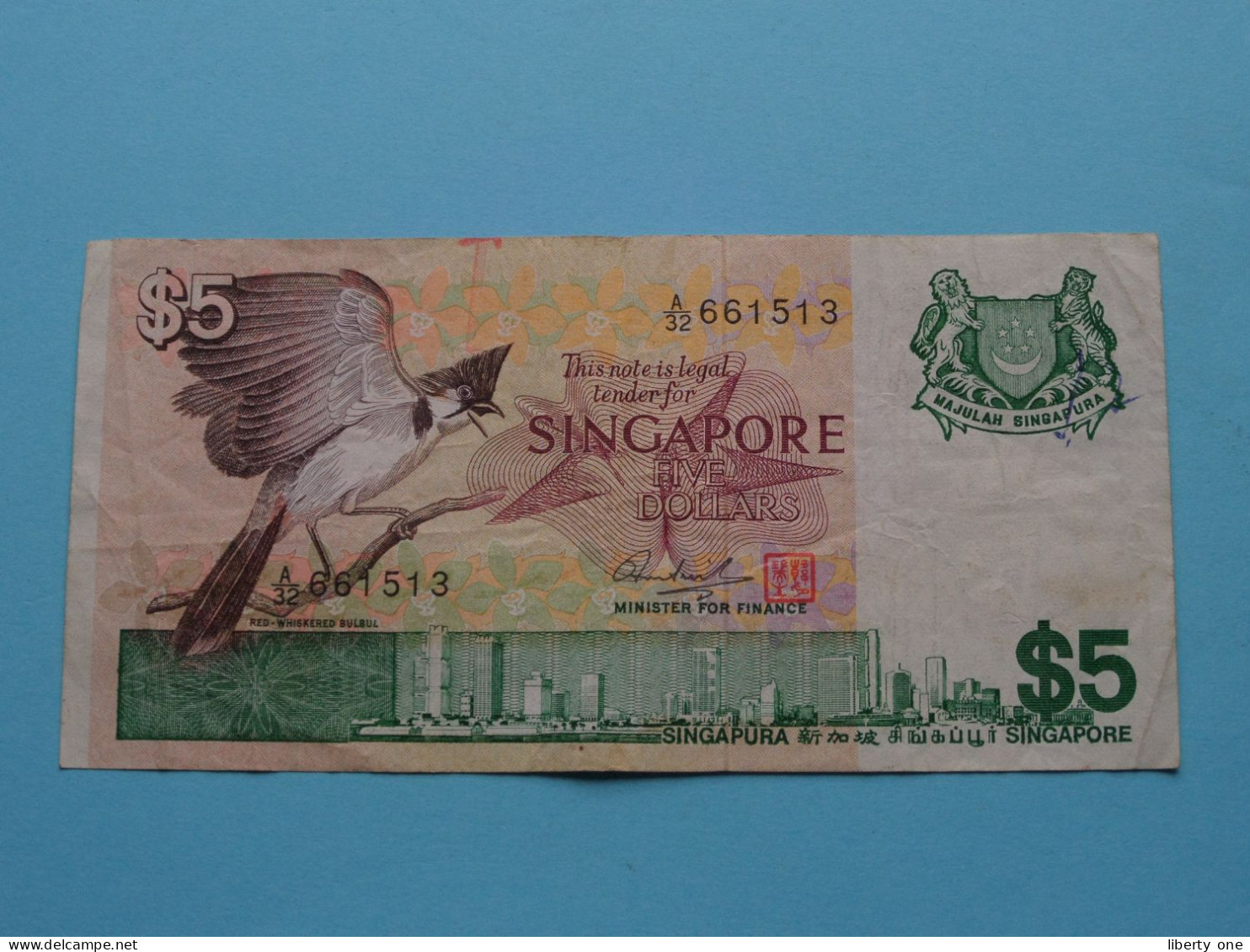 5 Dollars > Singapore ( See Scans ) Circulated F ! - Singapore