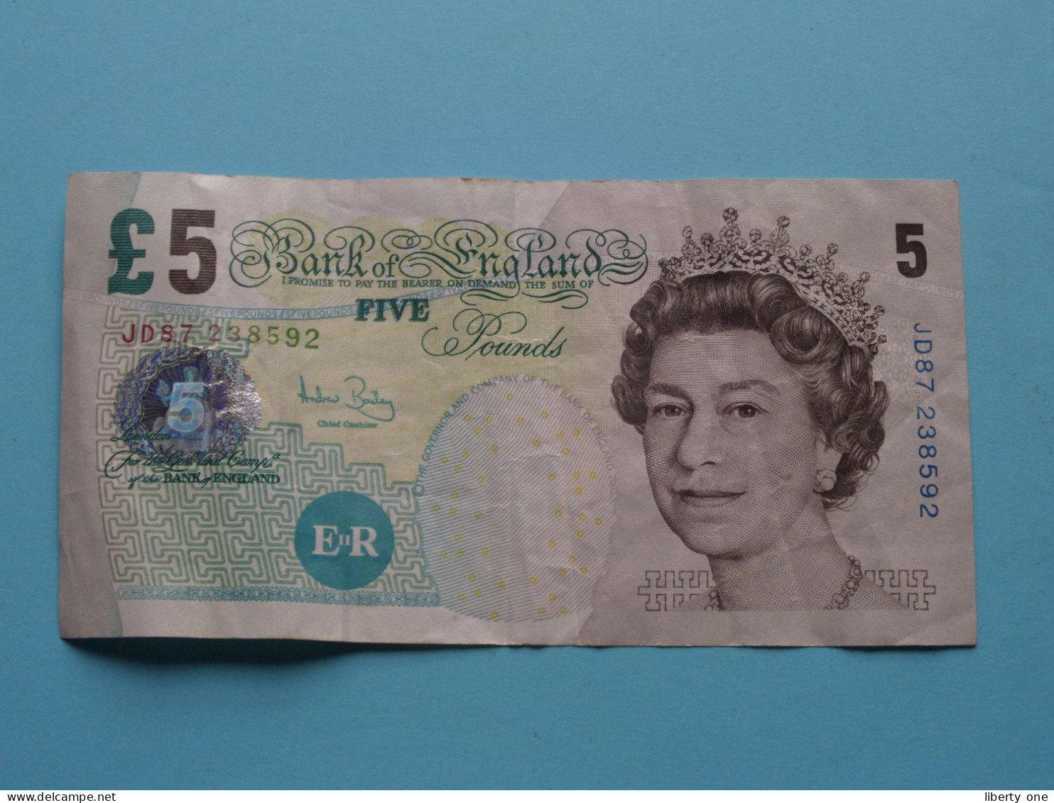 5 Five Pounds ( JD87 238592 - 2002 ) Bank Of England ( See Scans ) Circulated ! - 5 Pounds