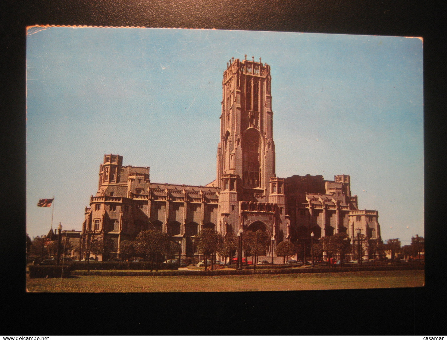 INDIANAPOLIS Indiana Scottish Rite Cathedral 1959 Cancel To Spain USA Postcard - Indianapolis