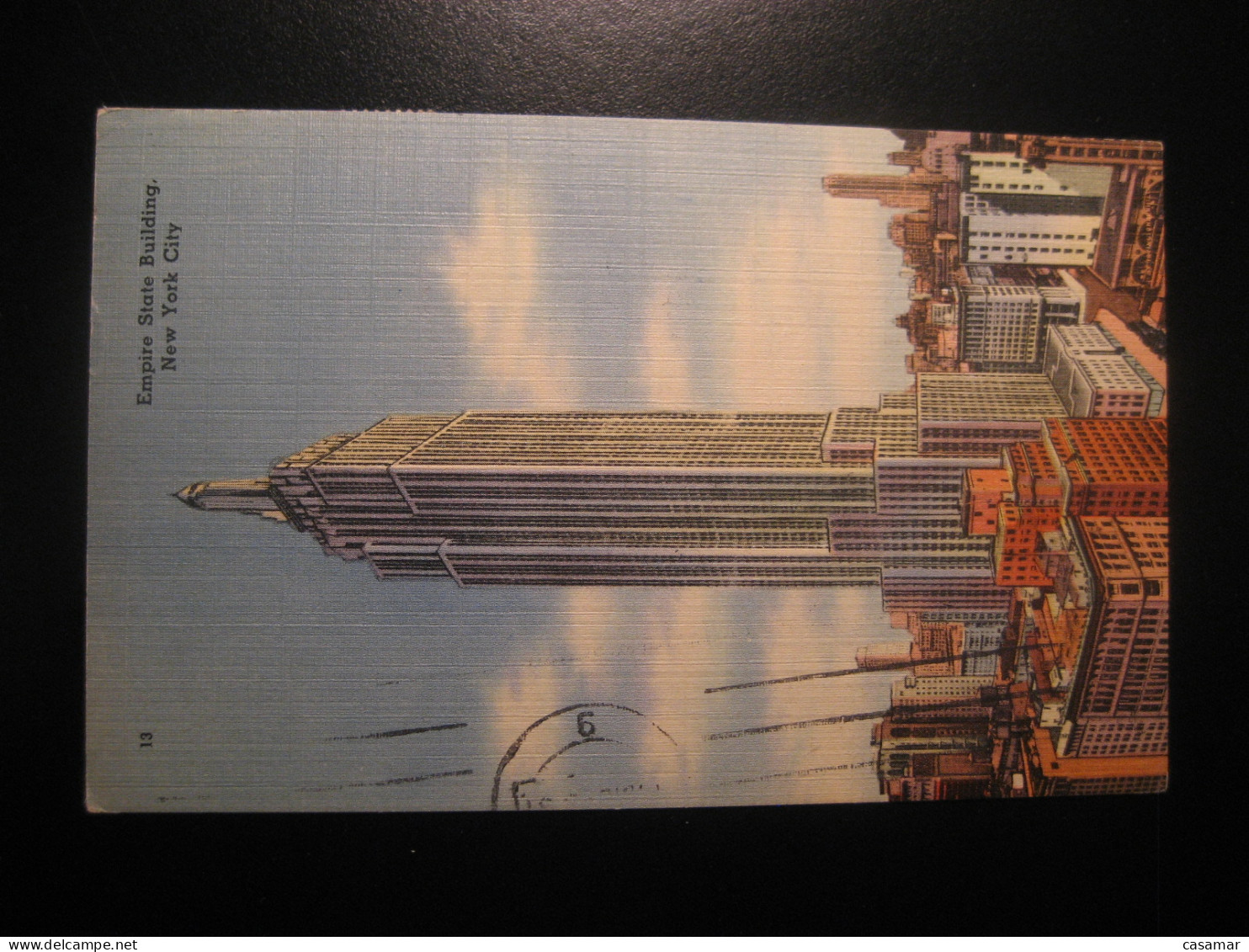 NEW YORK CITY New York Empire State Building BIRMINGHAM England Cancel 1949 To Spain USA Postcard - Empire State Building