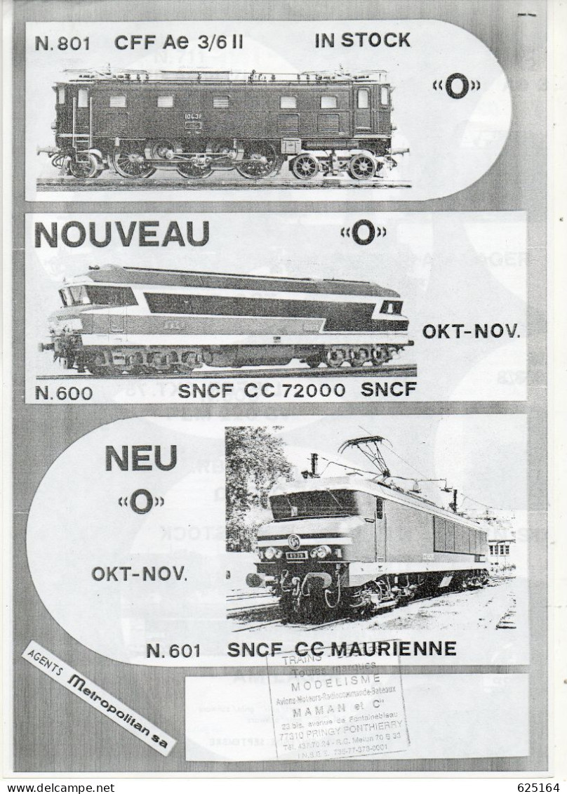 Catalogue METROPOLITAN 1975 INFORMAT. Bulletin N. 24 Août-Octobre PHOTOCOPIE - En Français Et Allemand - Français