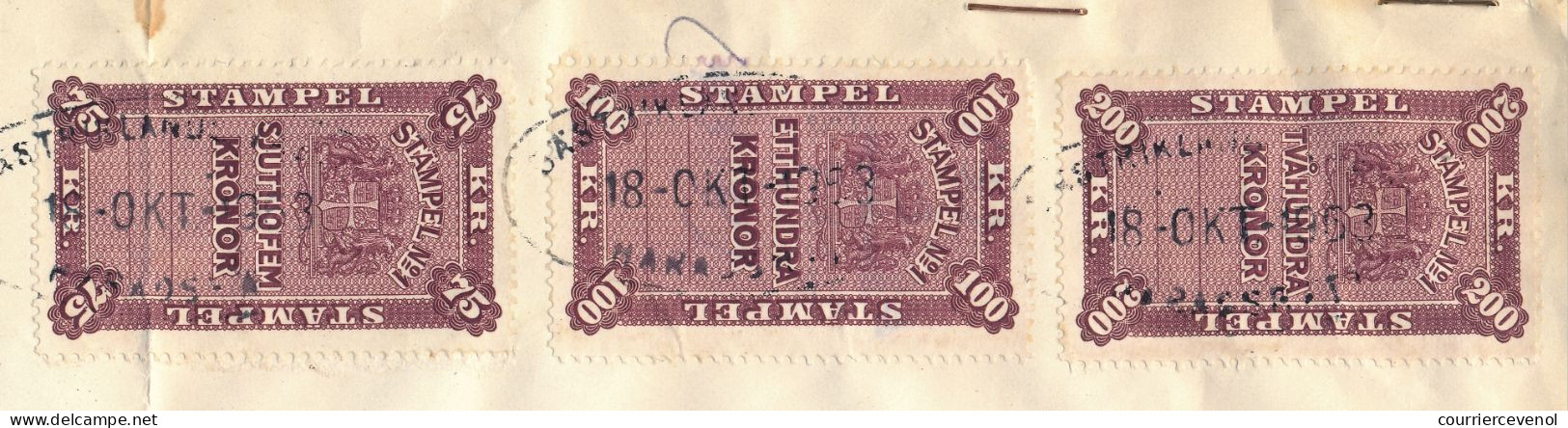 SUEDE - Inventaire Sur Trois Pages - 6 Timbres Fiscaux - 1963 - Revenue Stamps