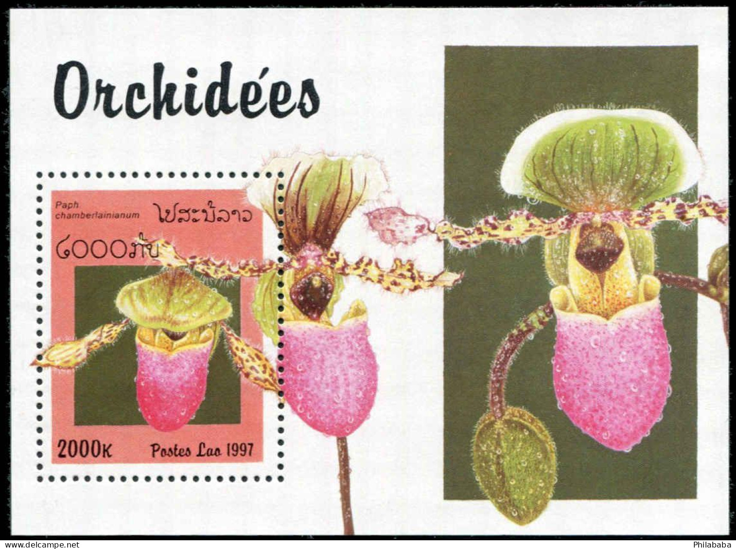 LAOS 1997 - BF 138 ; Block 161 MNH Orchids, Fleurs - Laos