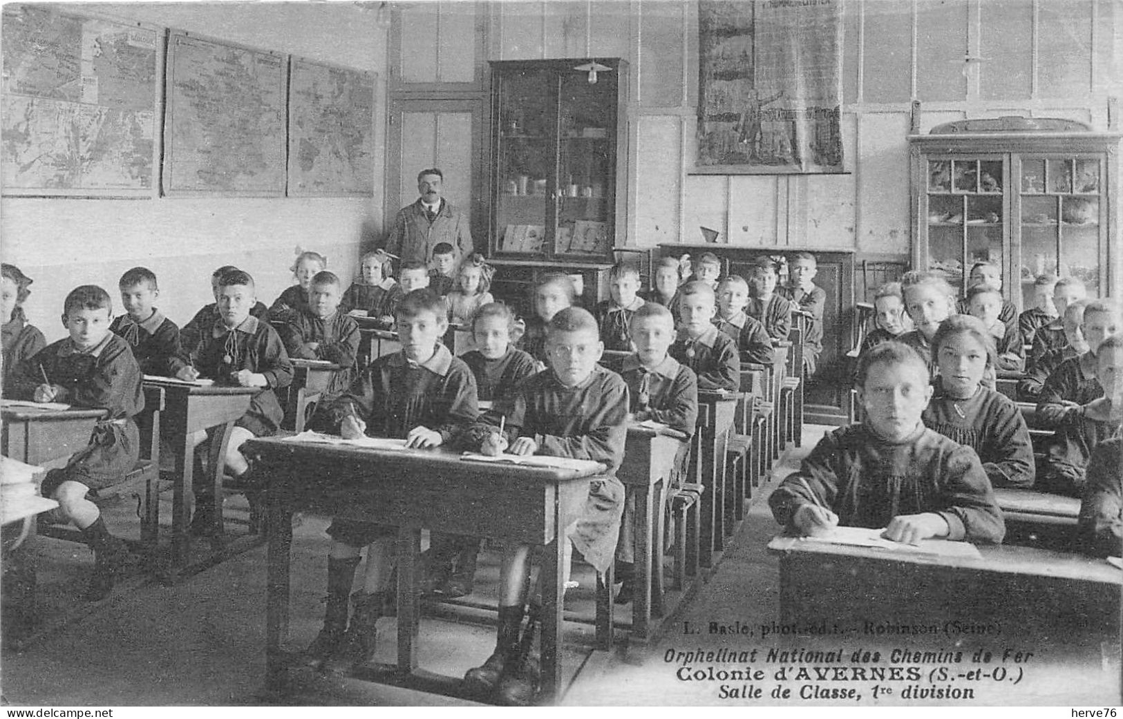 Colonie D'AVERNES -Salle De Classe, 1ere Division - Orphelinat National Des Chemins De Fer - Avernes