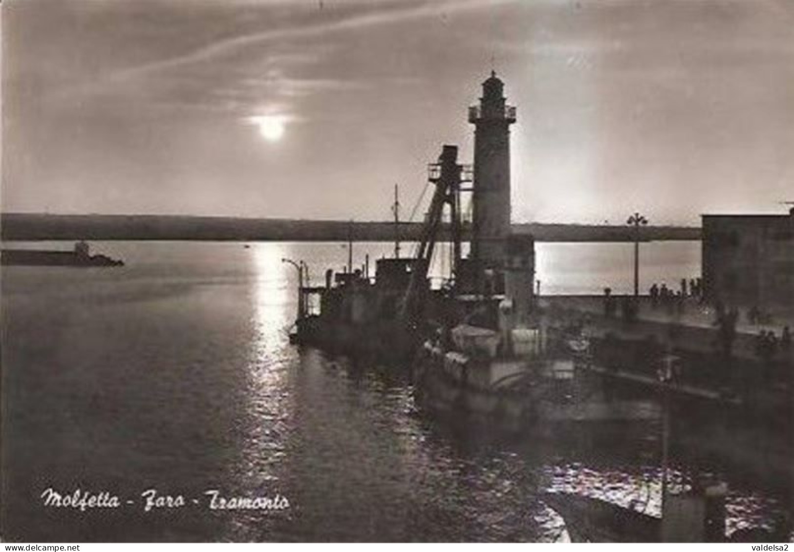 MOLFETTA - BARI - PORTO CON IL FARO AL TRAMONTO - PHARE / LIGHTHOUSE / LEUCHTTURM - 1961 - Molfetta