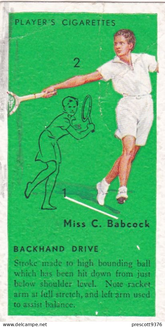 Tennis 1936,  Players Cigarette Card - 15 Miss C Babcock - Player's