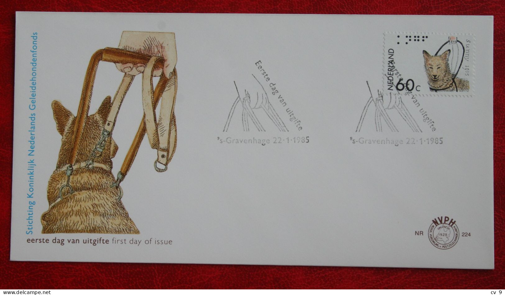 FDC E224 224 Blinde Geleide Hond Dog Chien Hund NVPH 1321 1985 With Typed Address NEDERLAND NIEDERLANDE NETHERLANDS - FDC