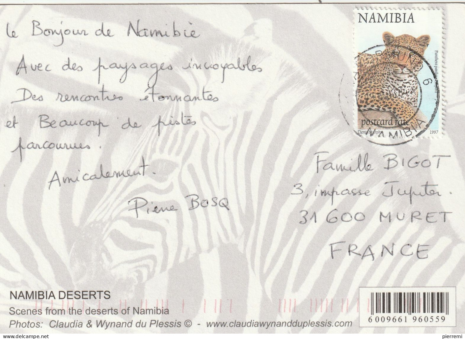 NAMIBIE..timbre Au Dos - Namibie