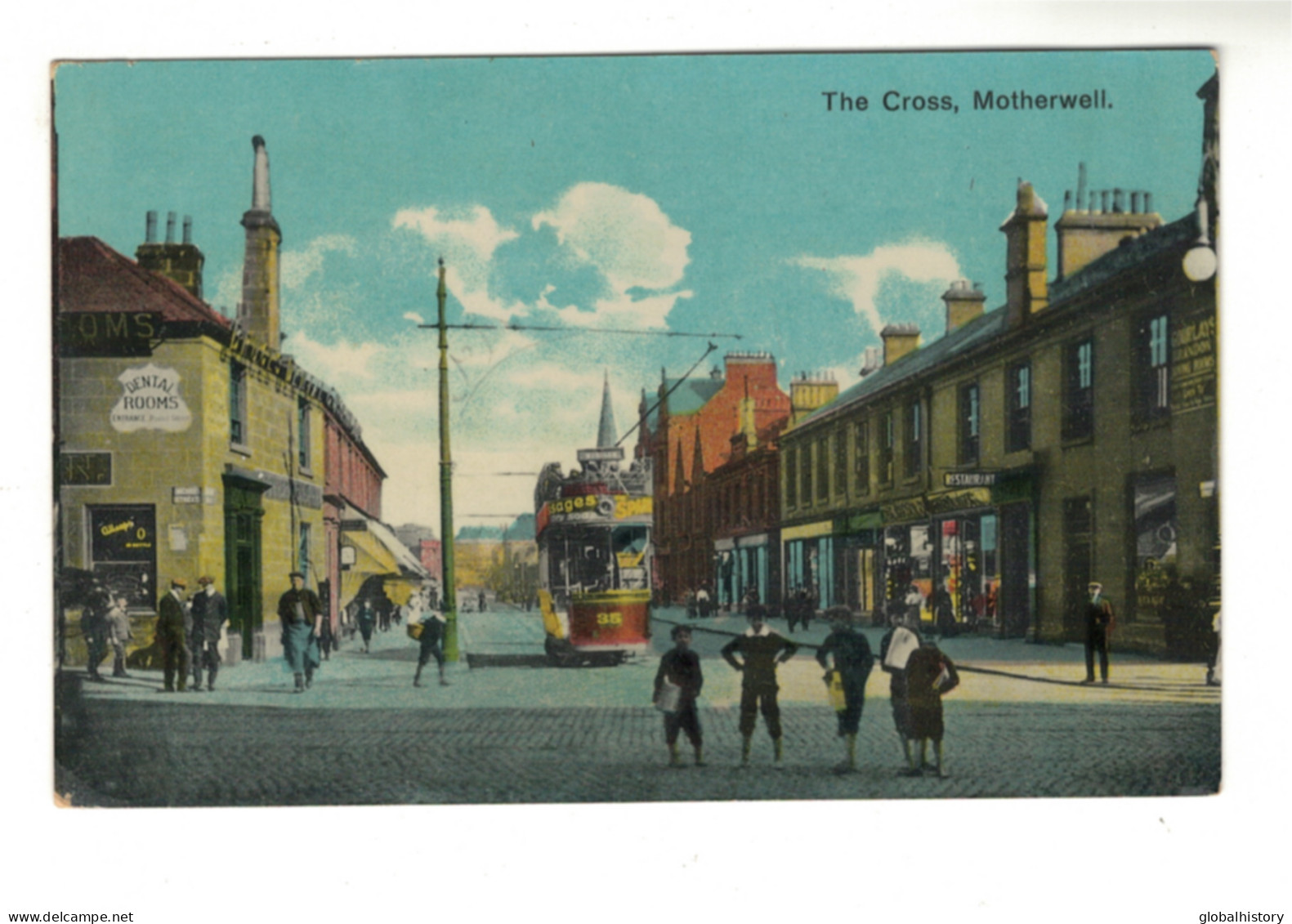 DH1554 - SCOTLAND - THE CROSS W. TRAM TROLLEY No. 35 - STREET SCENE - Autres & Non Classés