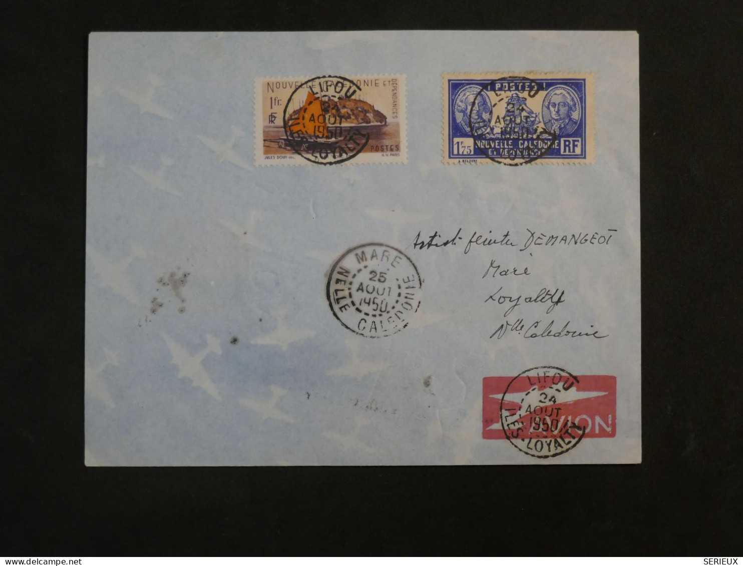 BY12 NOUVELLE CALEDONIE BELLE  LETTRE  RR  1950   PETIT BUREAU LIFOU   +AFF. INTERESSANT ++ - Storia Postale