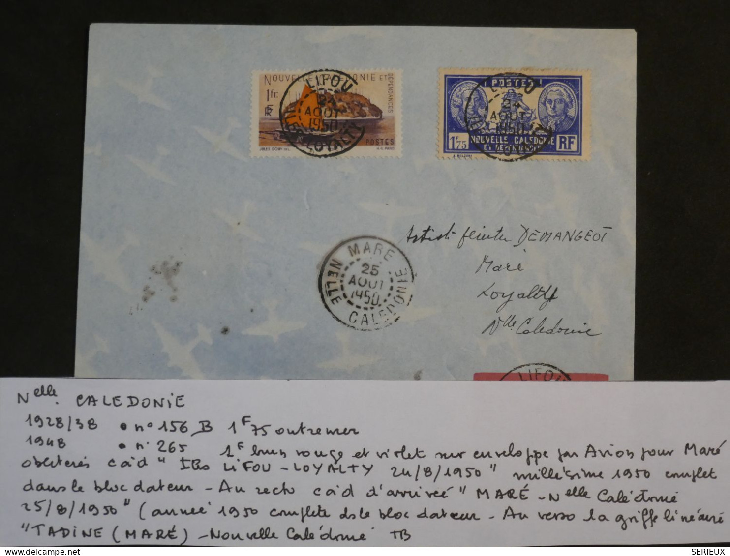 BY12 NOUVELLE CALEDONIE BELLE  LETTRE  RR  1950   PETIT BUREAU LIFOU   +AFF. INTERESSANT ++ - Cartas & Documentos