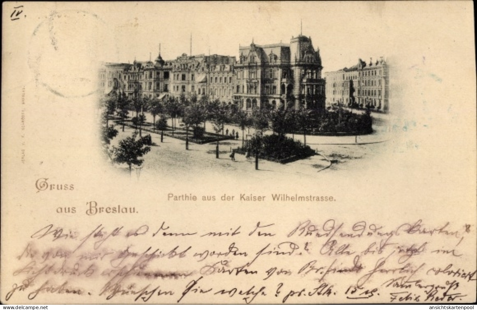 CPA Wrocław Breslau Schlesien, Partie Aus Der Kaiser-Wilhelmstraße - Schlesien