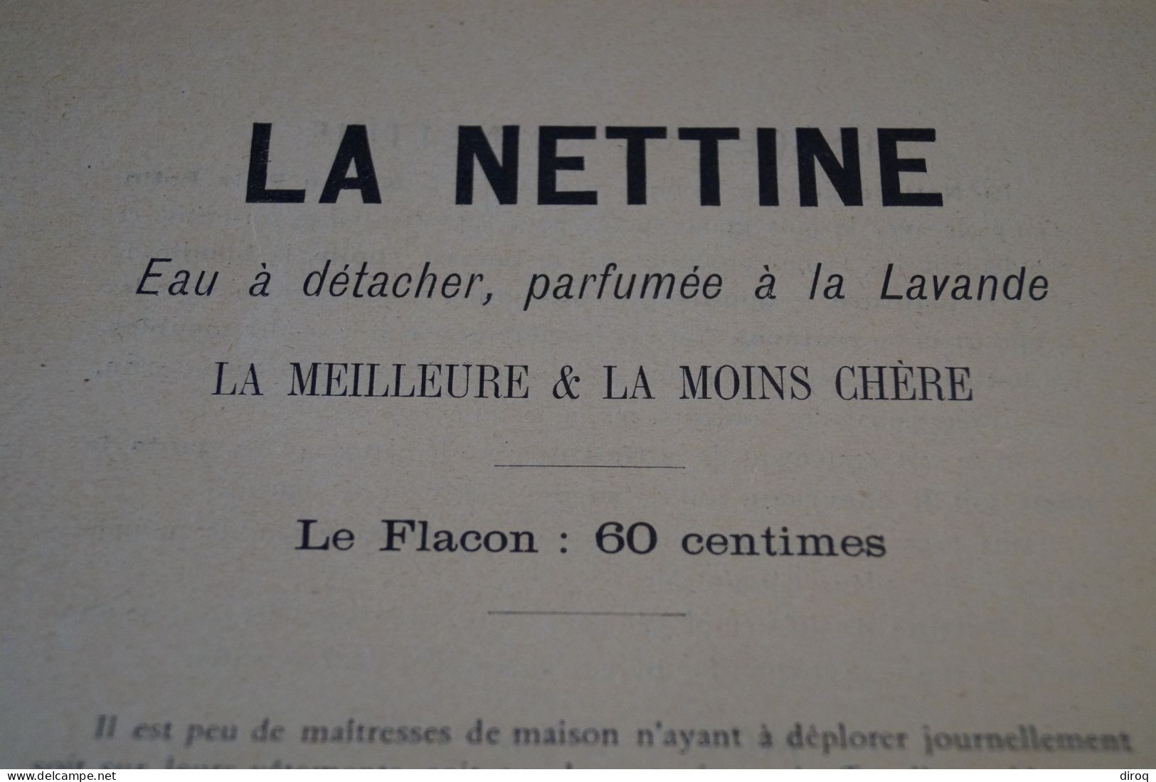 RARE,ancienne Affiche Publicitaire , La Nettine,eau à Détacher à La Lavande,250 Mm/190 Mm. - Plakate