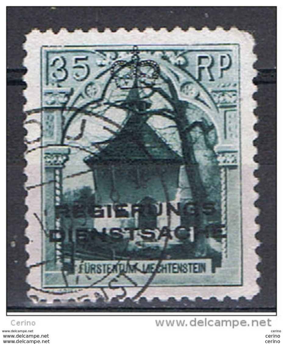 LIECHTENSTEIN:  1933  SERVIZIO  SOPRASTAMPATO  -  35 R. VERDE  NERO  US. -  YV/TELL. 5 - Official