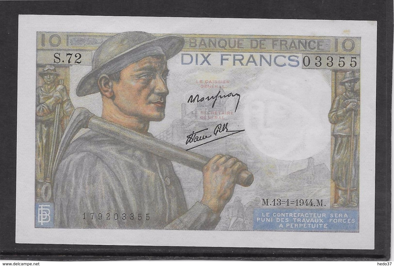 France 10 Francs Mineur 13-1-1944 - Fayette N°8-10 - SPL - 10 F 1941-1949 ''Mineur''