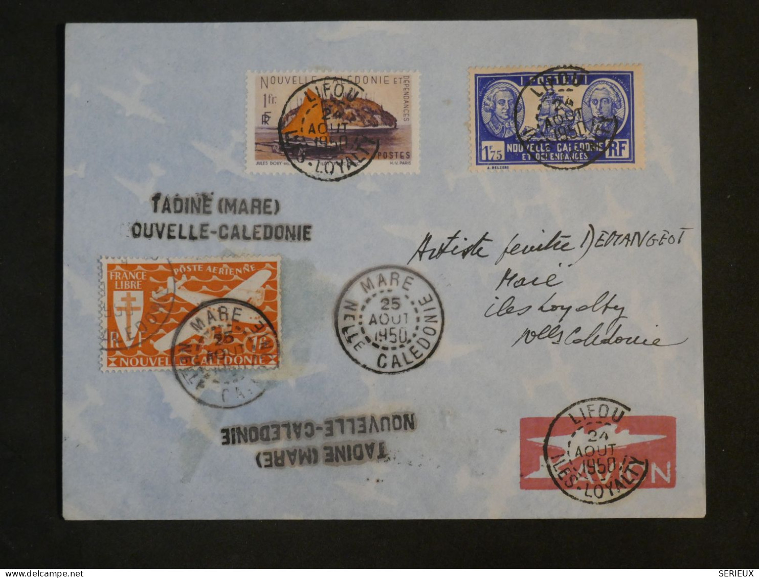 BY12 NOUVELLE CALEDONIE BELLE  LETTRE  RR  1950   PETIT BUREAU LIFOU MARE ILE LOYALTY ++GRIFFES  +AFF.PLAISANT ++ - Cartas & Documentos