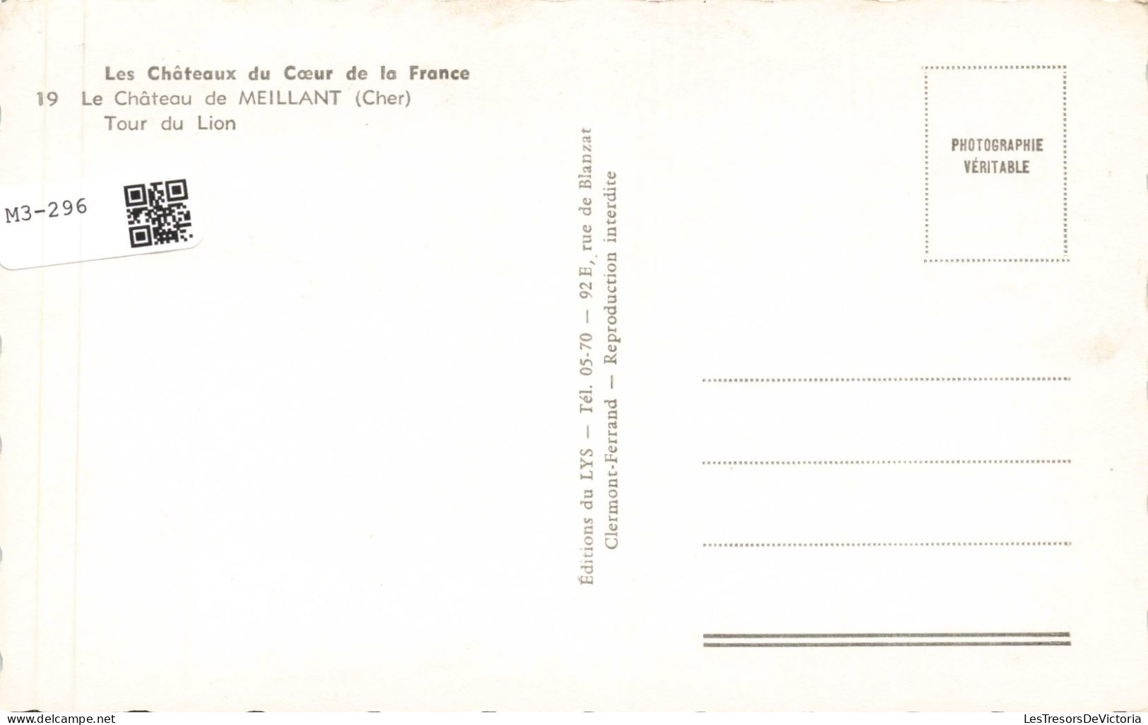 FRANCE - Le Château De Meillant (Cher) - Tour Du Lion - Carte Postale Ancienne - Meillant
