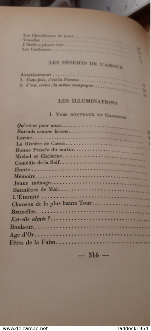 Poémes Retrouvés Vers Et Proses ARTHUR RIMBAUD Mercure De France 1945 - Autores Franceses