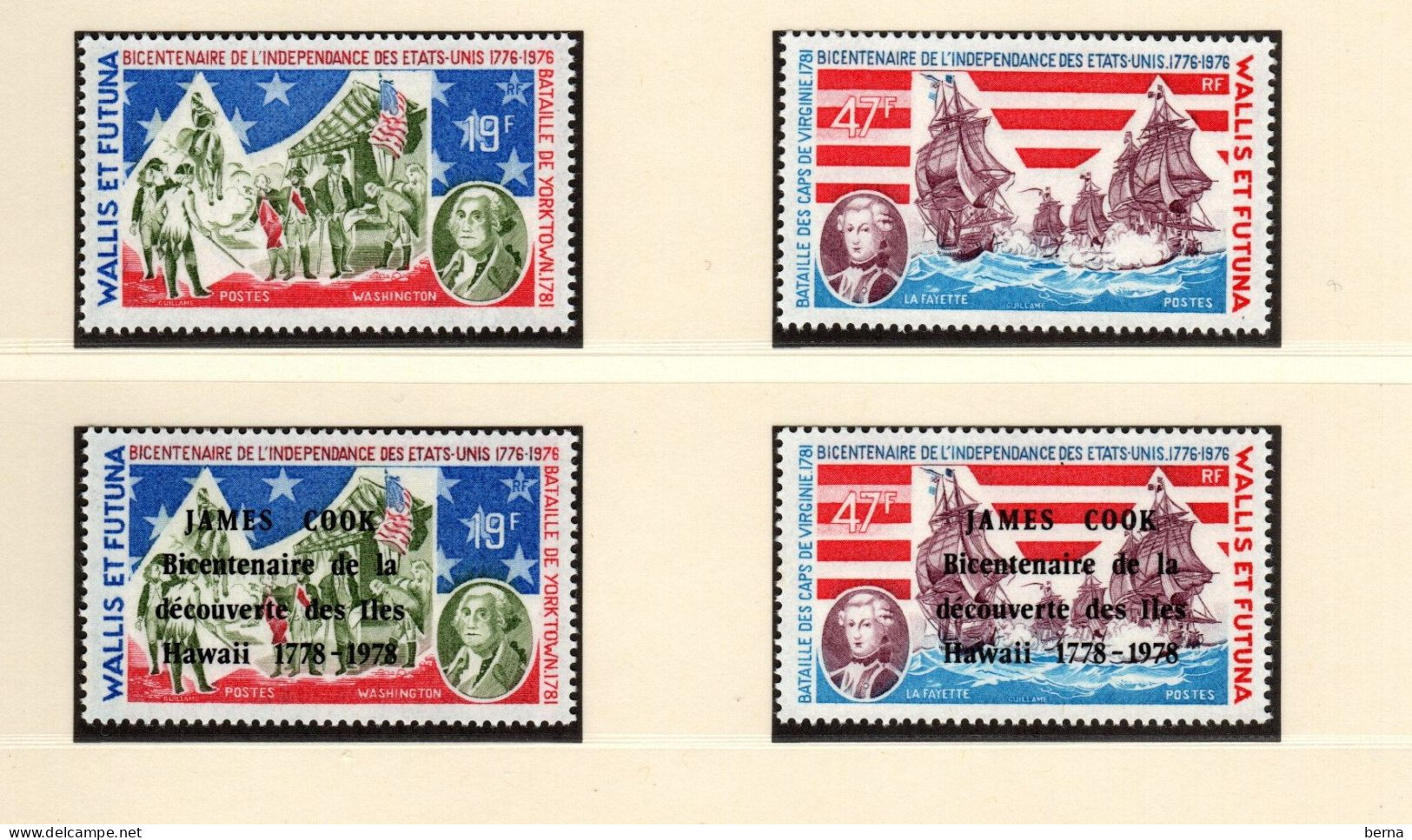 WALLIS   LUXE NEUF SANS CHARNIERE  190/191+208/209 BICENTENAIRE USA WASHINGTON LA FAYETTE - Unused Stamps