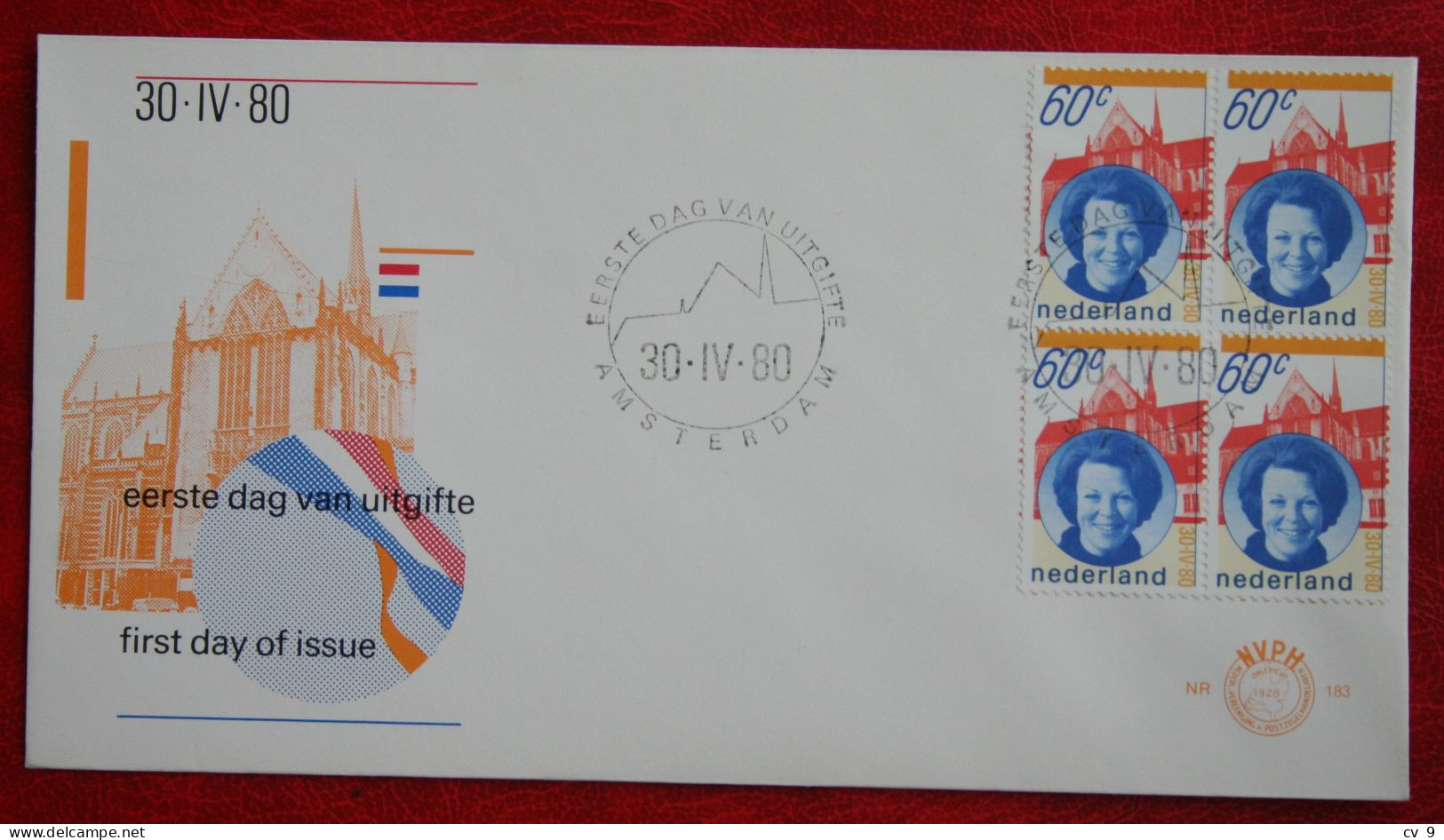 FDC E183 183 Pair Koningin Beatrix Inhuldiging NVPH 1200 1980 Without Address NEDERLAND NIEDERLANDE NETHERLANDS - FDC