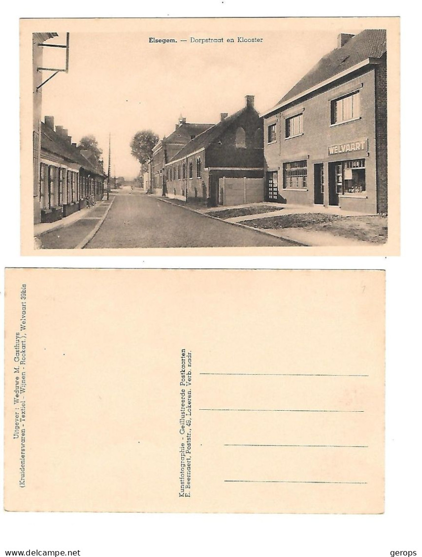 3a Postkaart Elsegem Dorpstraat En Klooster - Wortegem-Petegem