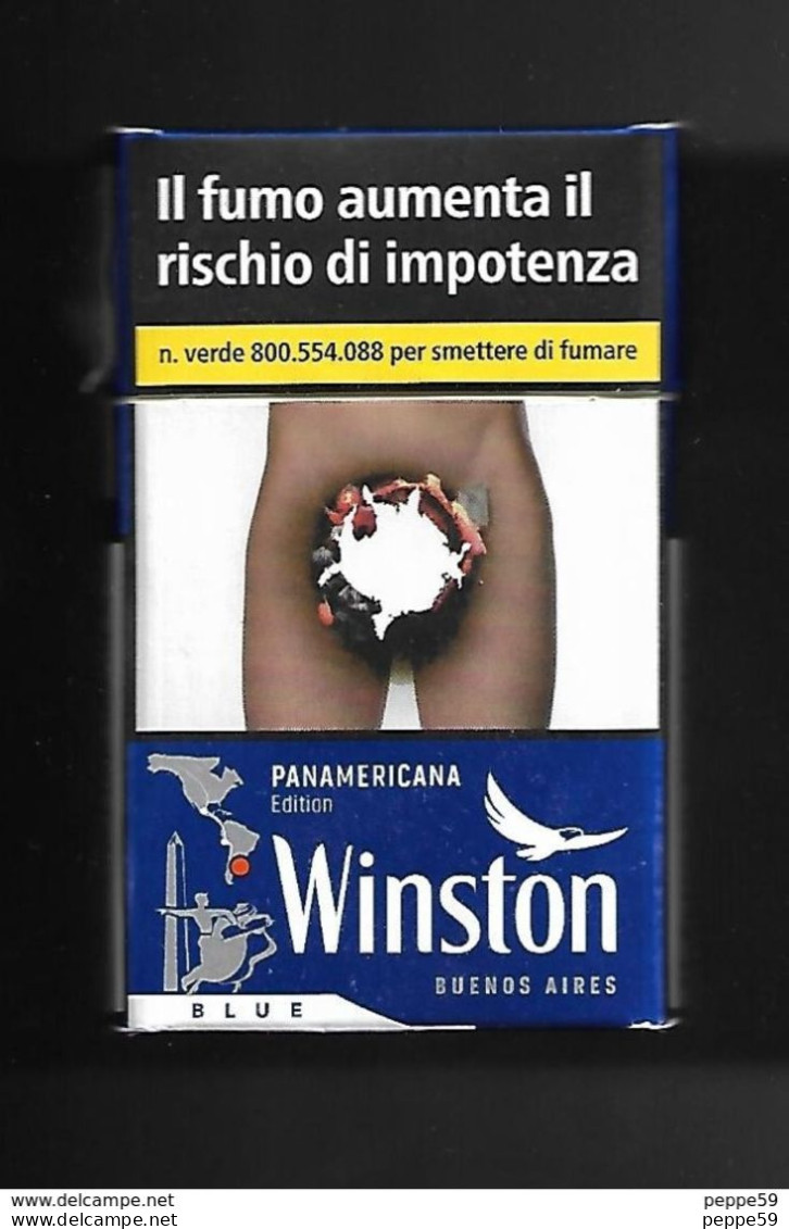 Tabacco Pacchetto Di Sigarette Italia - Winston Panamerica Edition ( Vuoto ) - Etuis à Cigarettes Vides