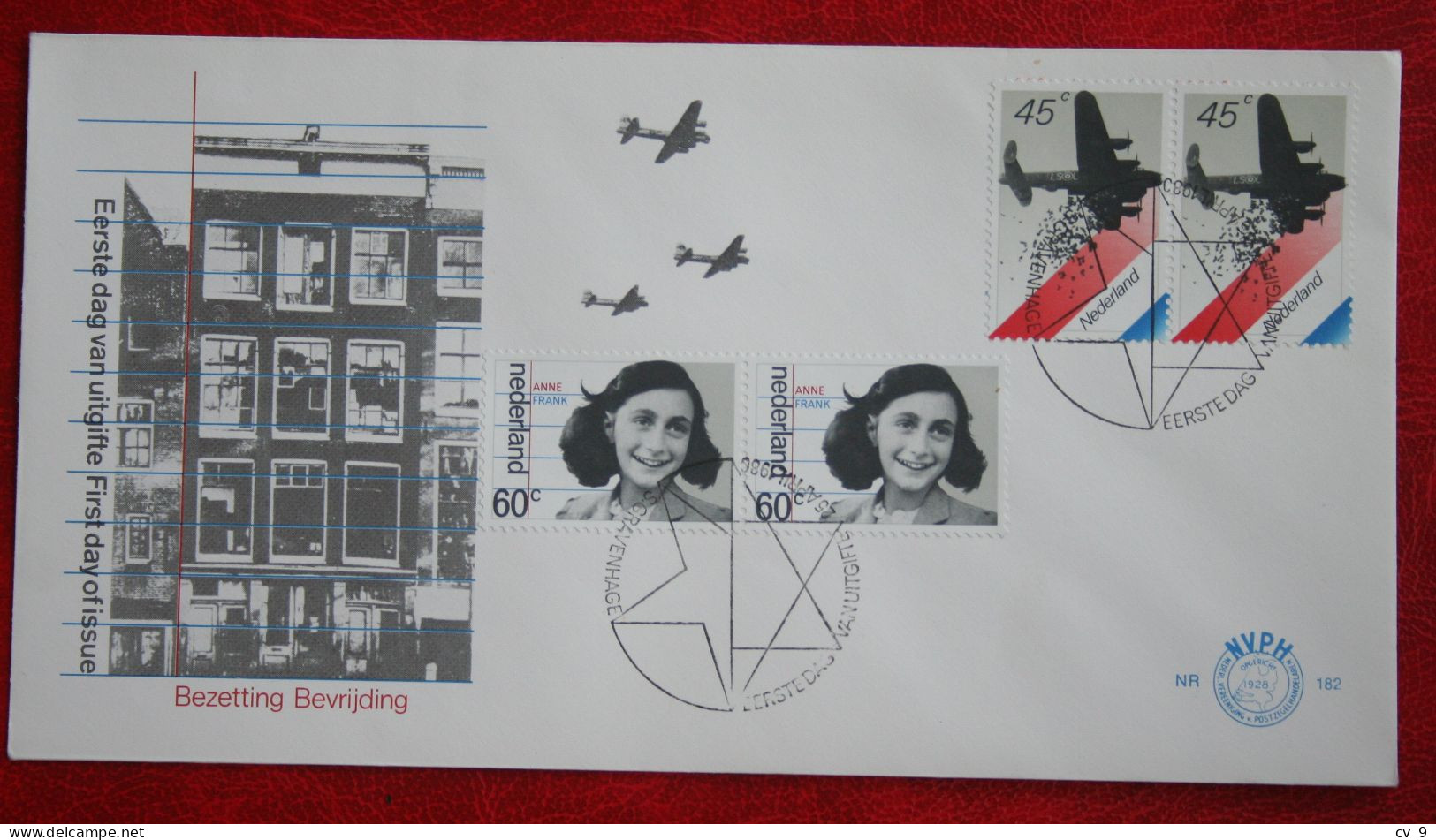 FDC E182 182 1980  ANNE FRANK WWII NVPH 1198-1199 Mi 1158-1159 Without Address NEDERLAND NIEDERLANDE NETHERLANDS - FDC