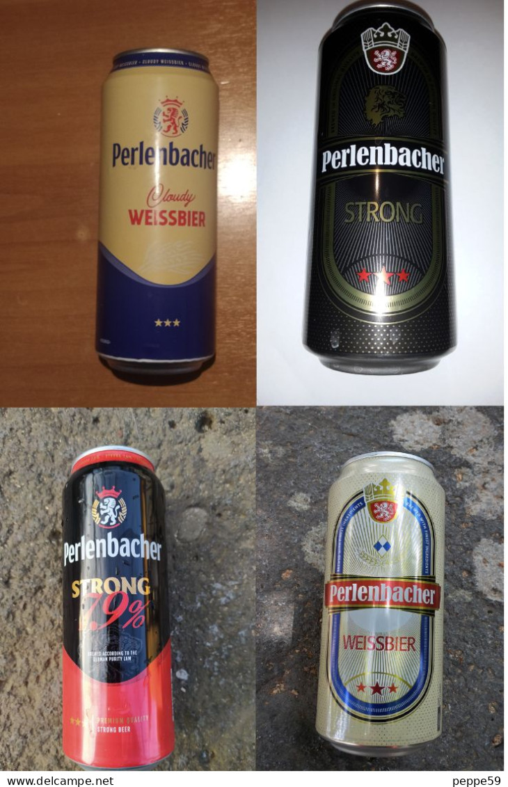 4 Lattine - Birra Perlenbacher - 50 Cl - ( Vuote ) - Latas