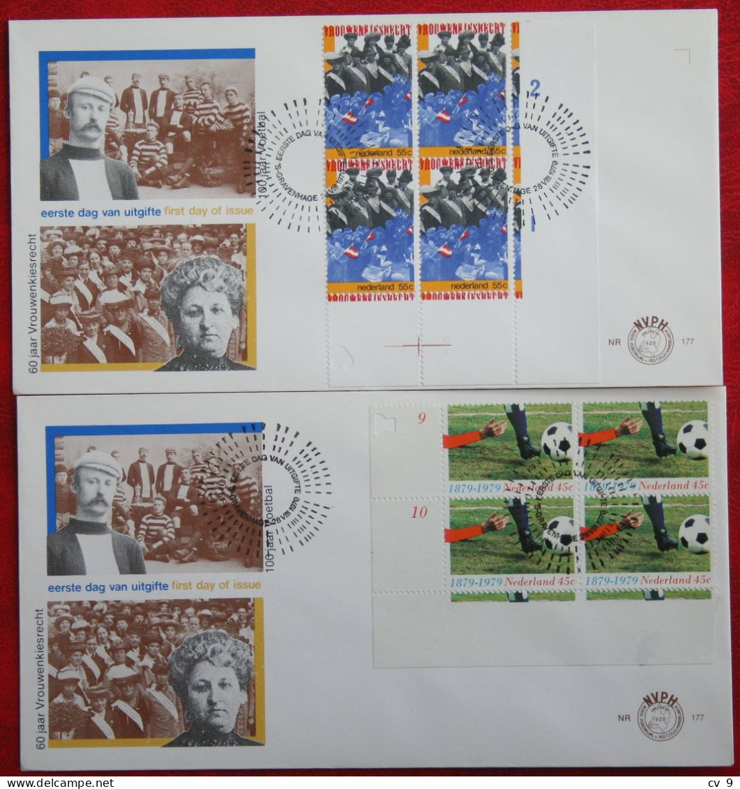 FDC E177 177 Voetbal En Kiesrecht Football NVPH 1182-1183 1979 Without Address NEDERLAND NIEDERLANDE NETHERLANDS - FDC